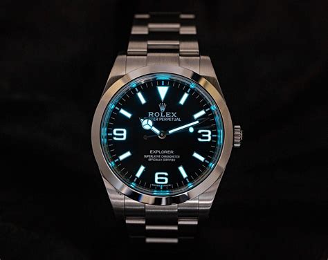 rolex 214270 with polished clasp and blue chromalight|Rolex explorer full lume price.